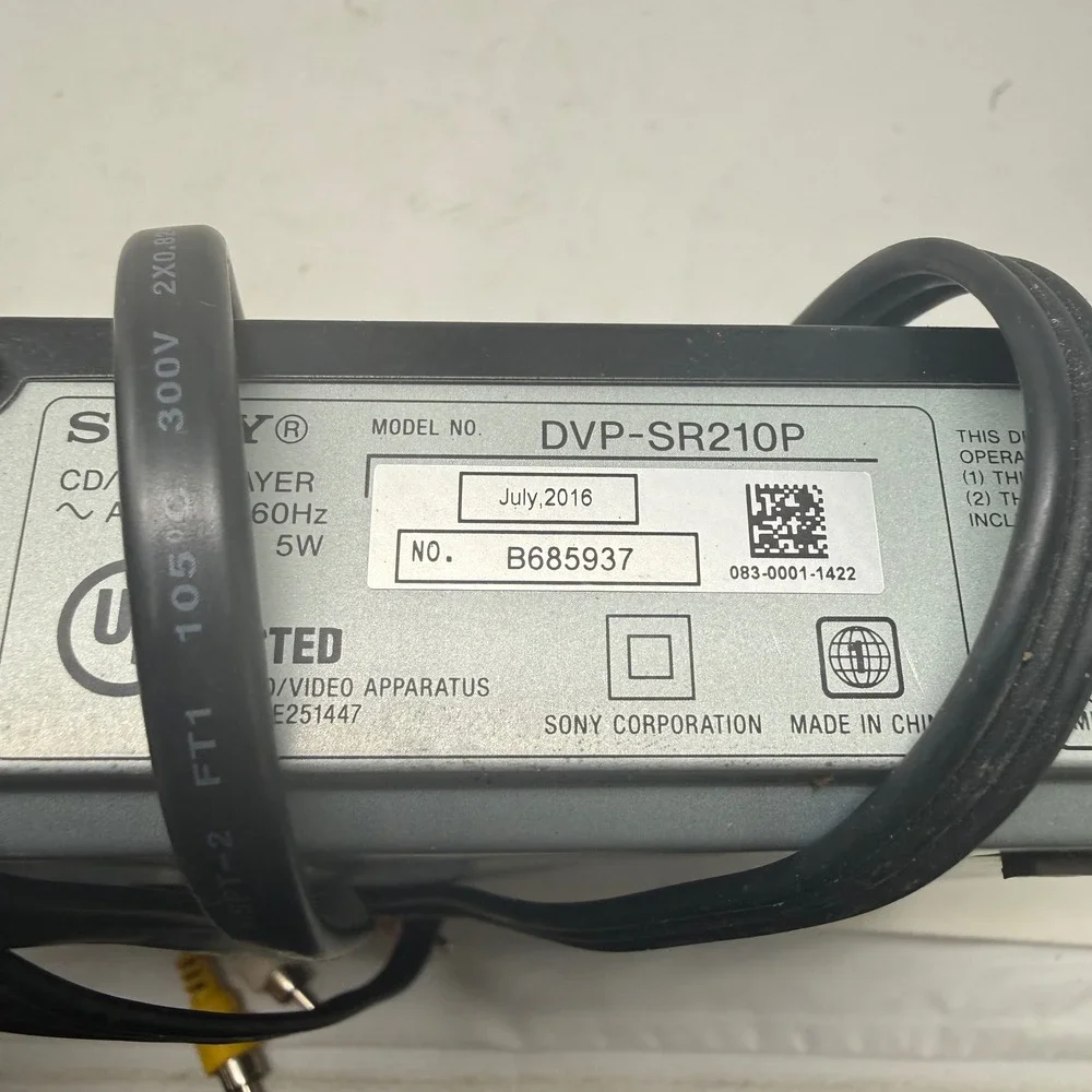 Sony DVP-SR210P DVD Player CD Player Black Dolby Digital Energy Star 2016